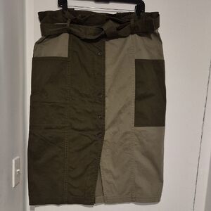 Banana Republic Two-Tone Midi Skirt